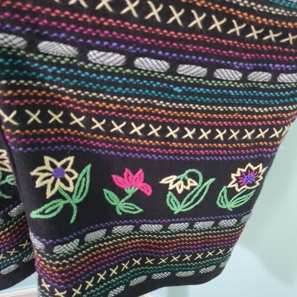 90’s Country Primitive Women’s Rainbow Embroidered Flower Sweater Vest new xl - Picture 4 of 8